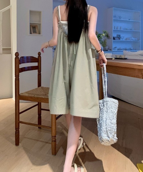 SHEENA(シーナ)の「バックリボンゆったりさらテロオールインワン(つなぎ/オールインワン・レディース・ブラック/ライトグレー・M)」の8枚目の写真