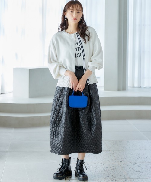 miclat（ミクラ）の「大きいサイズ　ミラノリブカーディガン　miclat（カーディガン/ボレロ・レディース・オフホワイト/ブルーグリーン・L/LL/3L/4L/5L）」の5枚目の写真