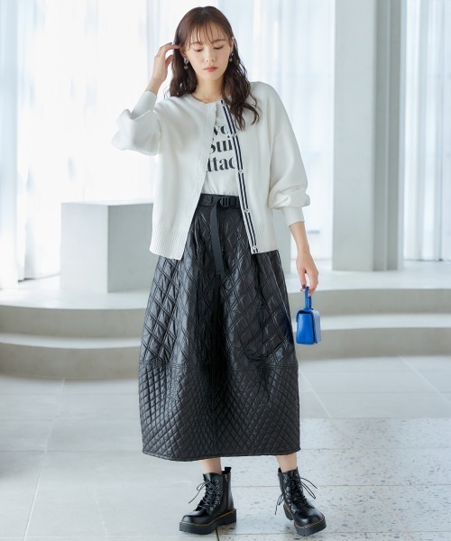 miclat（ミクラ）の「大きいサイズ　ミラノリブカーディガン　miclat（カーディガン/ボレロ・レディース・オフホワイト/ブルーグリーン・L/LL/3L/4L/5L）」の6枚目の写真