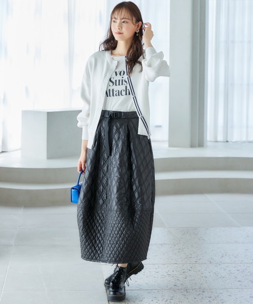 miclat（ミクラ）の「大きいサイズ　ミラノリブカーディガン　miclat（カーディガン/ボレロ・レディース・オフホワイト/ブルーグリーン・L/LL/3L/4L/5L）」の7枚目の写真