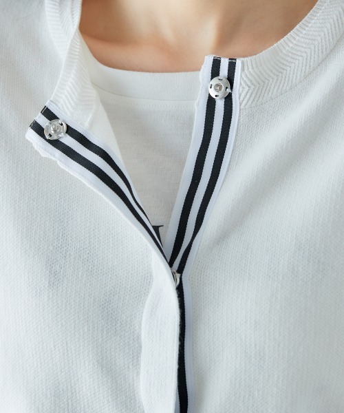 miclat（ミクラ）の「大きいサイズ　ミラノリブカーディガン　miclat（カーディガン/ボレロ・レディース・オフホワイト/ブルーグリーン・L/LL/3L/4L/5L）」の10枚目の写真