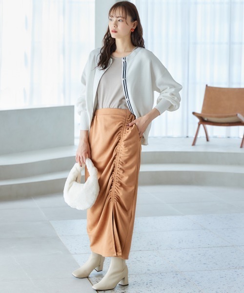 miclat（ミクラ）の「大きいサイズ　ミラノリブカーディガン　miclat（カーディガン/ボレロ・レディース・オフホワイト/ブルーグリーン・L/LL/3L/4L/5L）」の11枚目の写真