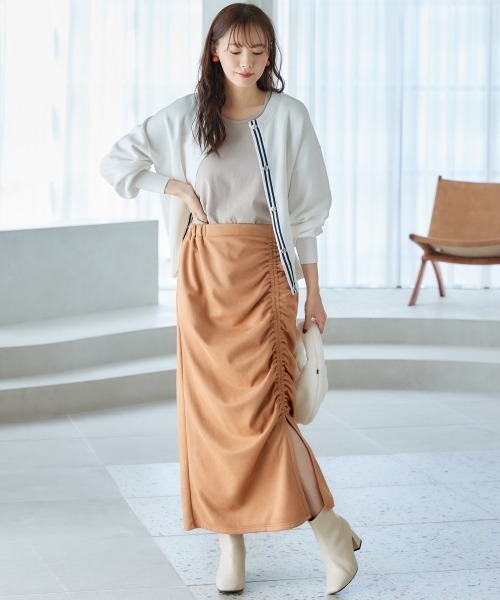 miclat（ミクラ）の「大きいサイズ　ミラノリブカーディガン　miclat（カーディガン/ボレロ・レディース・オフホワイト/ブルーグリーン・L/LL/3L/4L/5L）」の12枚目の写真