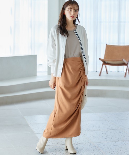 miclat（ミクラ）の「大きいサイズ　ミラノリブカーディガン　miclat（カーディガン/ボレロ・レディース・オフホワイト/ブルーグリーン・L/LL/3L/4L/5L）」の14枚目の写真