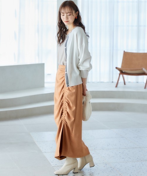 miclat（ミクラ）の「大きいサイズ　ミラノリブカーディガン　miclat（カーディガン/ボレロ・レディース・オフホワイト/ブルーグリーン・L/LL/3L/4L/5L）」の15枚目の写真