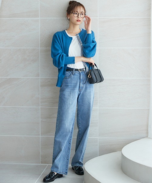 miclat（ミクラ）の「大きいサイズ　ミラノリブカーディガン　miclat（カーディガン/ボレロ・レディース・オフホワイト/ブルーグリーン・L/LL/3L/4L/5L）」の20枚目の写真