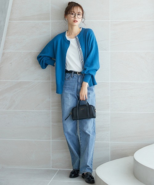 miclat（ミクラ）の「大きいサイズ　ミラノリブカーディガン　miclat（カーディガン/ボレロ・レディース・オフホワイト/ブルーグリーン・L/LL/3L/4L/5L）」の21枚目の写真