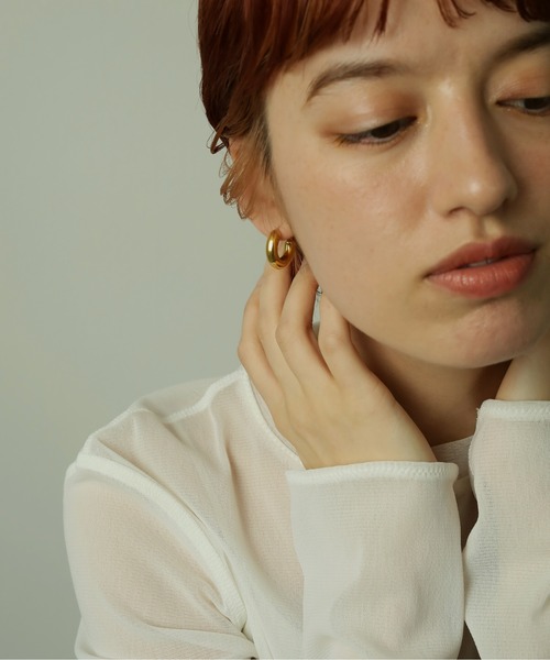 ORLEAN(オルレアン)の「金属アレルギー対応 ボリュームフープピアス 両耳用 サージカルステンレス(ピアス(両耳用)・レディース・シルバー/ゴールド・フリー)」の5枚目の写真