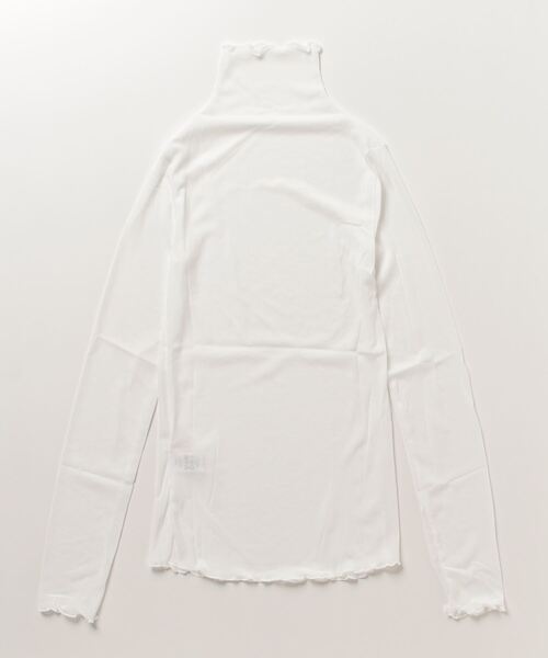 Lilamusant(リラミュゾン)の「『Lilamusant(リラミュゾン)』メローハイネックシアートップス(Tシャツ/カットソー・レディース・ローズ/ブルー/パープル/ダークブラウン/サックスブルー/アイボリー/ライトグレー/グリーン/ホワイト/グレー/ピンク/ライトブルー/ブラック/オレンジ・FREE)」の16枚目の写真