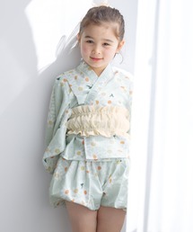 SOUBIEN（ソウビエン）の「セパレート浴衣セット ベビー キッズ 上下セット（上着＋カボチャパンツ＋帯）3点セット（浴衣）」