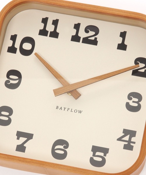 BAYFLOW（ベイフロー）の「BFマゲキフレームスクエアクロック（掛け時計・レディース・ブラウン・0）」の3枚目の写真