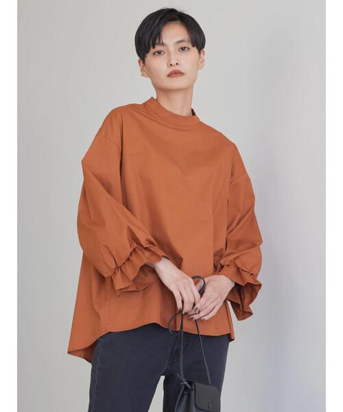 AMERICAN HOLIC（アメリカンホリック）の「バックボタンキャンディースリーブブラウス（シャツ/ブラウス・レディース・テラコッタ/チャコールグレー・L/M）」の6枚目の写真