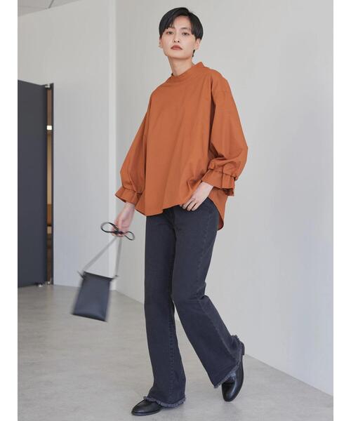 AMERICAN HOLIC（アメリカンホリック）の「バックボタンキャンディースリーブブラウス（シャツ/ブラウス・レディース・テラコッタ/チャコールグレー・L/M）」の19枚目の写真