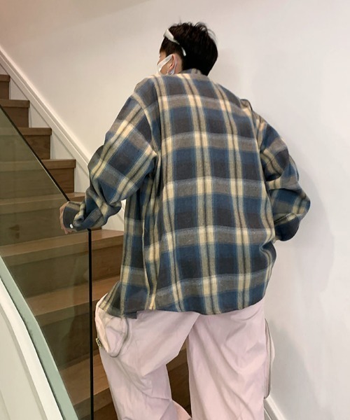 MGV（エムジーヴィー）の「ワンポイントロゴオンブレチェックシャツ（シャツ/ブラウス・メンズ・ダークオレンジ/グリーン/ブルー・X-LARGE/LARGE/MEDIUM）」の17枚目の写真