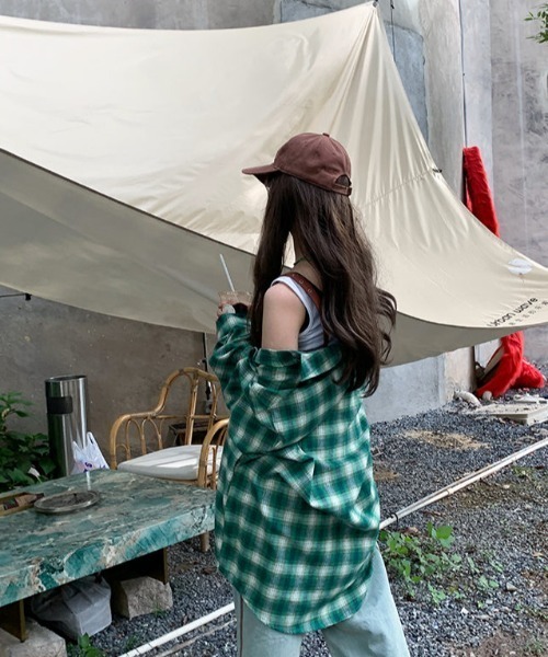 MGV（エムジーヴィー）の「ワンポイントロゴオンブレチェックシャツ（シャツ/ブラウス・メンズ・ダークオレンジ/グリーン/ブルー・X-LARGE/LARGE/MEDIUM）」の12枚目の写真