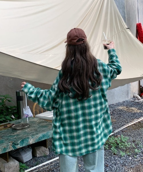 MGV（エムジーヴィー）の「ワンポイントロゴオンブレチェックシャツ（シャツ/ブラウス・メンズ・ダークオレンジ/グリーン/ブルー・X-LARGE/LARGE/MEDIUM）」の14枚目の写真