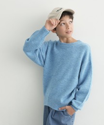 キッズ 親子お揃い無地ニットトップス