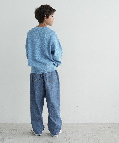 coca(coca)(コカ)の「キッズ 親子お揃い無地ニットトップス(ニット/セーター・キッズ・カーキ/ブルー・100/130/120/110/140)」の5枚目の写真