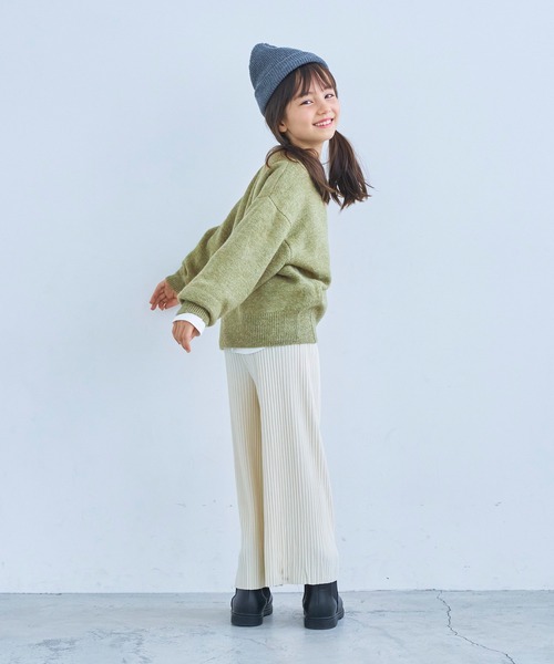 coca(coca)(コカ)の「キッズ 親子お揃い無地ニットトップス(ニット/セーター・キッズ・カーキ/ブルー・100/130/120/110/140)」の8枚目の写真