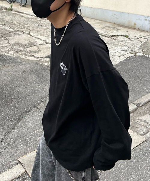 8ボールエイトボールフレイムパターン　no boundaries 長袖tシャツ セール】a.p.o.v. -ankoROCK's select- フレイムパターンアーム