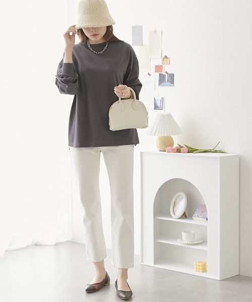nissen(ニッセン)の「【販売終了】バックプリントロング丈Tシャツ(Tシャツ/カットソー・レディース・オフホワイト/ブラウン/チャコールグレー・L/M/LL)」の8枚目の写真