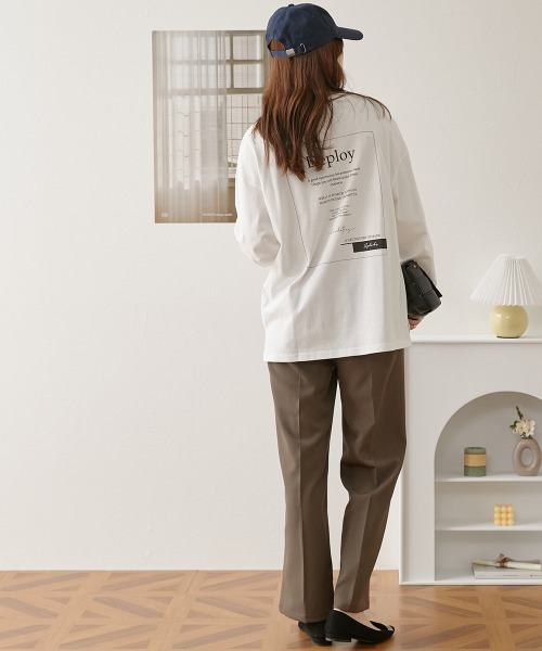 nissen(ニッセン)の「【販売終了】バックプリントロング丈Tシャツ(Tシャツ/カットソー・レディース・オフホワイト/ブラウン/チャコールグレー・L/M/LL)」の9枚目の写真