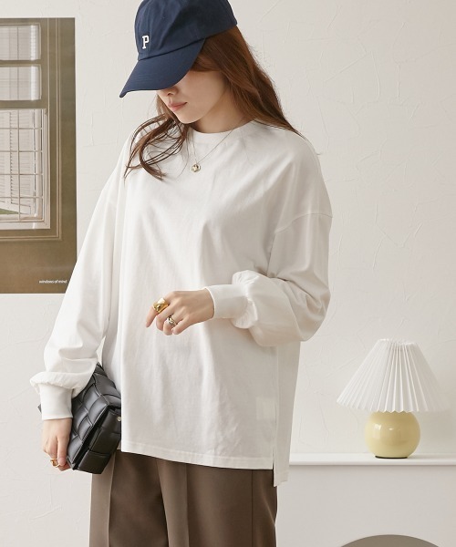 nissen(ニッセン)の「【販売終了】バックプリントロング丈Tシャツ(Tシャツ/カットソー・レディース・オフホワイト/ブラウン/チャコールグレー・L/M/LL)」の12枚目の写真