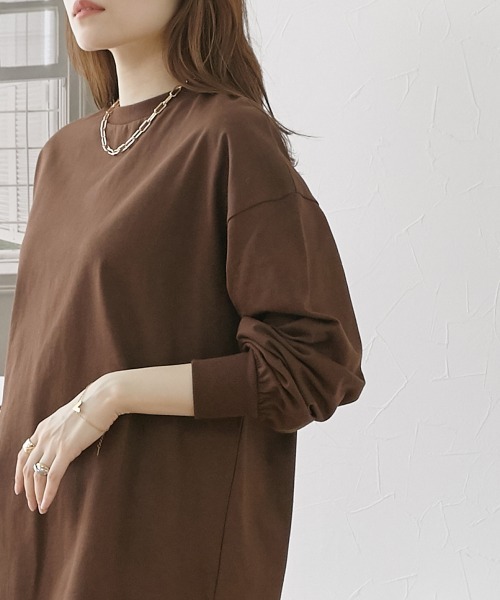 nissen(ニッセン)の「【販売終了】バックプリントロング丈Tシャツ(Tシャツ/カットソー・レディース・オフホワイト/ブラウン/チャコールグレー・L/M/LL)」の16枚目の写真