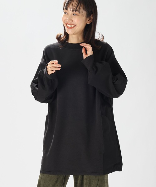 niko and...（ニコアンド）の「裏起毛布帛ドッキングプルオーバー（スウェット・レディース・チャコール/アイボリー/スモーク・FREE）」の18枚目の写真