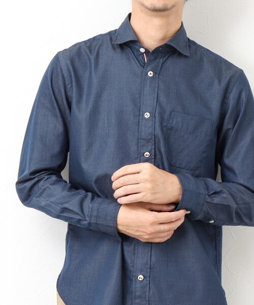 NOLLEY'S goodman（ノーリーズグッドマン）の「パラシュートボタン カッタウェイシャツ（シャツ/ブラウス・メンズ・ブルー/ネイビー/ホワイト系その他・L/M/S/XL）」の2枚目の写真