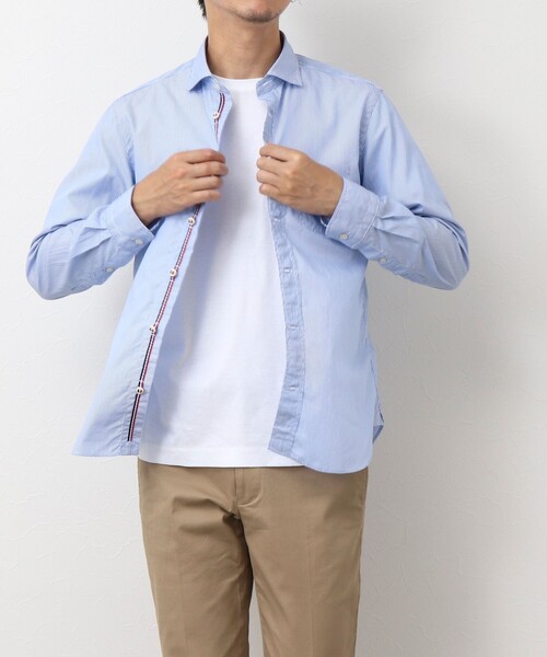 NOLLEY'S goodman（ノーリーズグッドマン）の「パラシュートボタン カッタウェイシャツ（シャツ/ブラウス・メンズ・ブルー/ネイビー/ホワイト系その他・L/M/S/XL）」の10枚目の写真