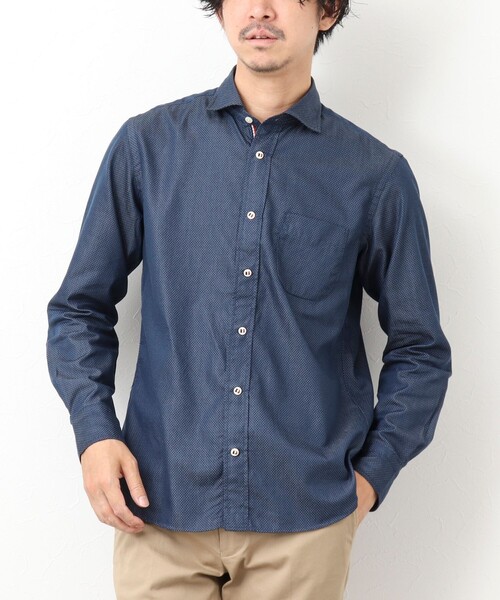 NOLLEY'S goodman（ノーリーズグッドマン）の「パラシュートボタン カッタウェイシャツ（シャツ/ブラウス・メンズ・ブルー/ネイビー/ホワイト系その他・L/M/S/XL）」の4枚目の写真
