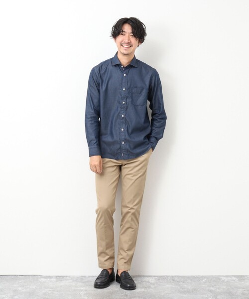 NOLLEY'S goodman（ノーリーズグッドマン）の「パラシュートボタン カッタウェイシャツ（シャツ/ブラウス・メンズ・ブルー/ネイビー/ホワイト系その他・L/M/S/XL）」の7枚目の写真