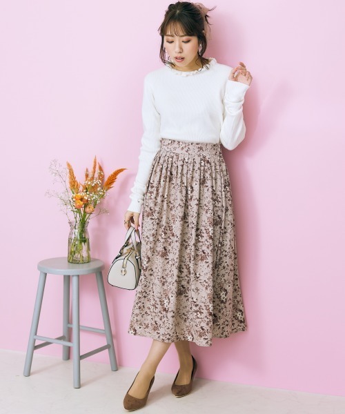 marun（マルン）の「＜大きいサイズ＞  花柄フレアスカートmarun（スカート・レディース・ピンク・L/LL/3L/4L/5L）」の21枚目の写真