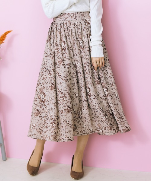 marun（マルン）の「＜大きいサイズ＞  花柄フレアスカートmarun（スカート・レディース・ピンク・L/LL/3L/4L/5L）」の15枚目の写真
