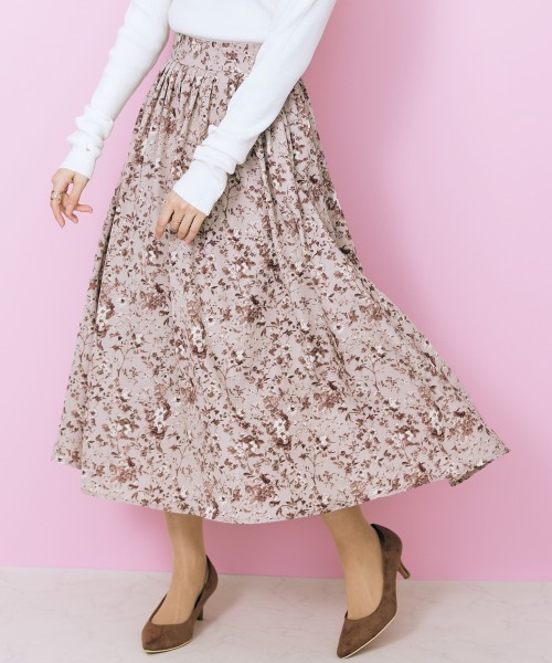 marun（マルン）の「＜大きいサイズ＞  花柄フレアスカートmarun（スカート・レディース・ピンク・L/LL/3L/4L/5L）」の16枚目の写真