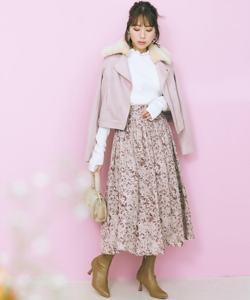 marun（マルン）の「＜大きいサイズ＞  花柄フレアスカートmarun（スカート・レディース・ピンク・L/LL/3L/4L/5L）」の6枚目の写真