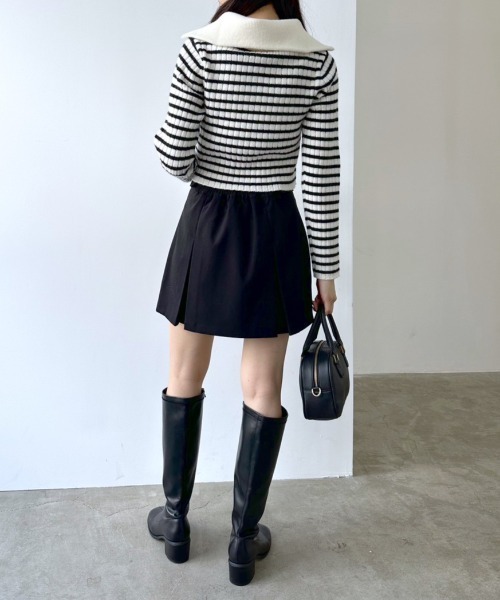 OLIVE des OLIVE（オリーブデオリーブ）の「ウエスト折り返しプリーツスカート　1032010130（スカート・レディース・ブラック/チャコールグレー/チェック・FREE）」の6枚目の写真