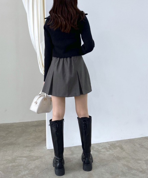 OLIVE des OLIVE（オリーブデオリーブ）の「ウエスト折り返しプリーツスカート　1032010130（スカート・レディース・ブラック/チャコールグレー/チェック・FREE）」の14枚目の写真