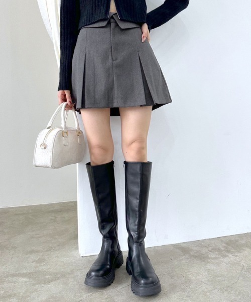 OLIVE des OLIVE（オリーブデオリーブ）の「ウエスト折り返しプリーツスカート　1032010130（スカート・レディース・ブラック/チャコールグレー/チェック・FREE）」の15枚目の写真