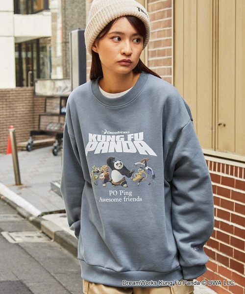 MONO-MART(モノマート)の「【Kung Fu Panda】別注 カンフー・パンダ ヴィンテージライクデザイン ビッグ裏起毛スウェット(スウェット・メンズ・オートミール/スミクロ/グレイッシュブルー・M/L)」の21枚目の写真