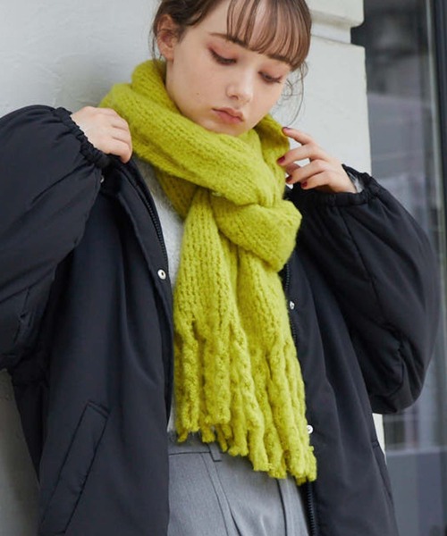 archives(アルシーヴ)の「ブークレーストール(ストール/ショール・レディース・イエロー/アイボリー/ブルー/ピンク・FREE)」の4枚目の写真