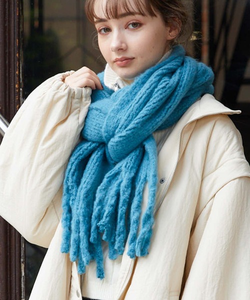 archives(アルシーヴ)の「ブークレーストール(ストール/ショール・レディース・イエロー/アイボリー/ブルー/ピンク・FREE)」の3枚目の写真