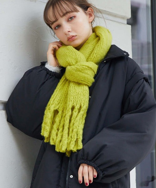 archives(アルシーヴ)の「ブークレーストール(ストール/ショール・レディース・イエロー/アイボリー/ブルー/ピンク・FREE)」の5枚目の写真