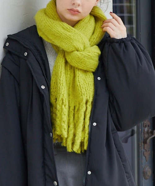 archives(アルシーヴ)の「ブークレーストール(ストール/ショール・レディース・イエロー/アイボリー/ブルー/ピンク・FREE)」の7枚目の写真