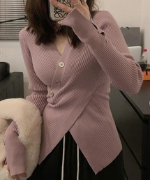 deux amour | カシュクールリブニットプルオーバー(Tシャツ/カットソー)