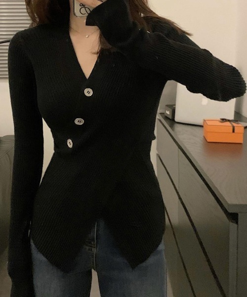 deux amour（ドゥーザムール）の「カシュクールリブニットプルオーバー（Tシャツ/カットソー・レディース・ホワイト/ブラック/レッド/オフホワイト/カーキ/ピンク・FREE）」の11枚目の写真