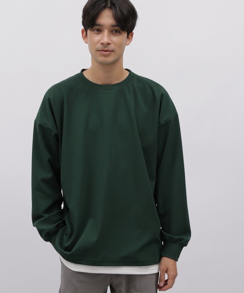 LAKOLE（ラコレ）の「ナシジ裏起毛レイヤープルオーバー / 970518（Tシャツ/カットソー・メンズ・ブルー/ブラック/ボルドー/グリーン/グレー・MEDIUM/LARGE/X-LARGE）」の4枚目の写真