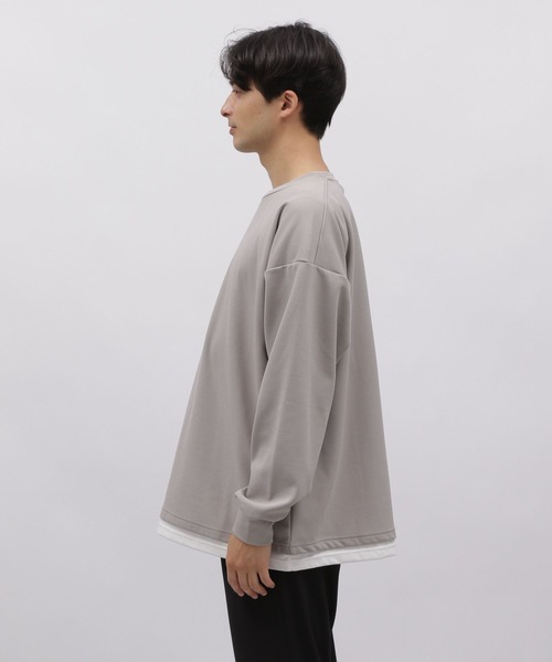 LAKOLE（ラコレ）の「ナシジ裏起毛レイヤープルオーバー / 970518（Tシャツ/カットソー・メンズ・ブルー/ブラック/ボルドー/グリーン/グレー・MEDIUM/LARGE/X-LARGE）」の13枚目の写真