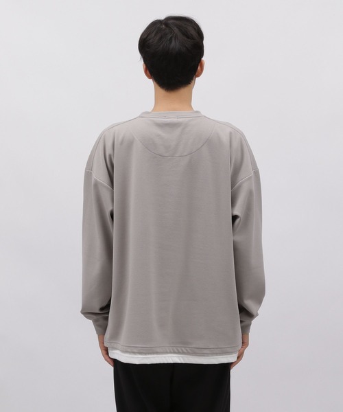 LAKOLE（ラコレ）の「ナシジ裏起毛レイヤープルオーバー / 970518（Tシャツ/カットソー・メンズ・ブルー/ブラック/ボルドー/グリーン/グレー・MEDIUM/LARGE/X-LARGE）」の14枚目の写真